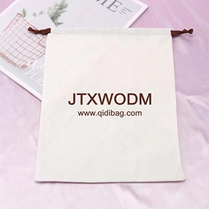 ถุงผ้าดิบแบบมีเชือกผูกสำหรับใส่ของขวัญหรือใส่รองเท้า ผลิตจากโรงงาน OEM คุณภาพสูง - Product Image 2