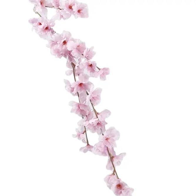 Großhandel Dekoration Blumen Seide Kirschblüte Stängel Bündel Sakura Baum Kirschblüte künstlich