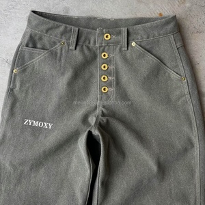Fabricant de pantalons en toile de denim de haute qualité, pantalons en jean à jambe large et droite en coton lourd pour hommes, jeans baggy personnalisés - Product Image 5