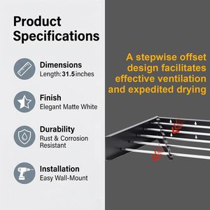 <b>Wall</b> <b>Mounted</b> Foldable Metal <b>Drying</b> <b>Rack</b> Invisible Laundry <b>Rack</b> for <b>Clothes</b> Kitchen Space Applicable - Product Image 2