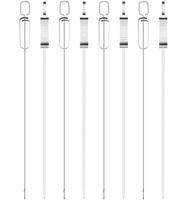 Brochettes de Barbecue réutilisables, de 16 "de Long, en acier inoxydable, résistantes, avec Module coulissant pour BBQ