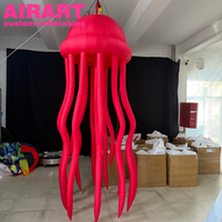Méduse gonflable de 3 m de couleur rouge, méduse gonflable pour plafond, thème animaux marins, méduses gonflables