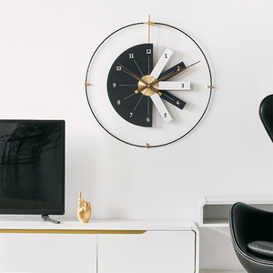 Nordic Style Wall <b>Clock</b> Round Battery Powered Large Size Artistic Living Room Decorative <b>Clock</b> - Product Image 1