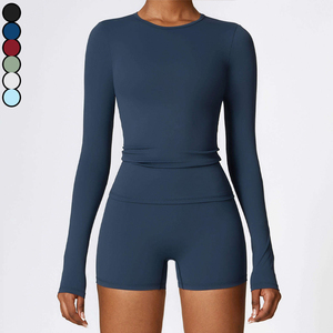 All'ingrosso abbigliamento da donna maglietta da <span class=keywords><strong>palestra</strong></span> sport Activewear per <span class=keywords><strong>donne</strong></span> <span class=keywords><strong>palestra</strong></span> <span class=keywords><strong>palestra</strong></span> Top Yoga set morbido a maniche lunghe Top Yoga - Product Image 3