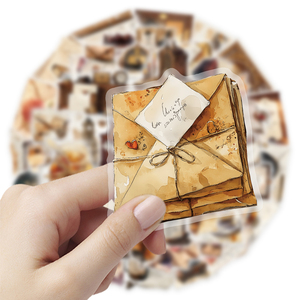 52 Pezzi/Sacchetto Adesivi Decorativi Trasparenti con Lettere Vintage Cartoon, Adesivi Personalizzati in PET per Diari, Scrapbook e Lettere Fai-da-Te - Product Image 3