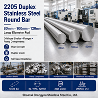 Barre ronde en acier inoxydable duplex 2205 de 80 mm, 100 mm, 120 mm – Tige de grand diamètre pour arbres offshore, brides et composants de pompes