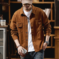 Veste en jean streetwear de haute qualité, sur mesure, coupe ample, avec étiquette lavée, boutonnée