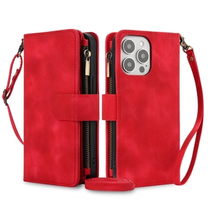 Portefeuille en cuir multifonction pour iPhone 6/7/8 Plus/XR/Xsmax pour iPhone 11/12 Mini, étui à bandoulière pour téléphone, porte-cartes - Product Image 4