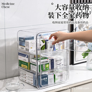 Botiquín de medicamentos para el hogar, estilo cajón pequeño, 3 compartimentos, estuche de plástico para guardar pastillas, para botiquín de primeros auxilios. - Product Image 4