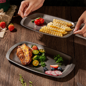 Placas de almacenamiento de acero inoxidable Snow Peak con oreja Anti-escaldado Snack Steak Buffet Platos Plato de lado ancho profundo Sevring para mesa - Product Image 2