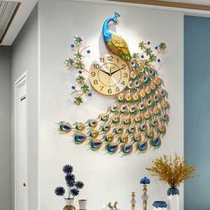 Home Decorative 3d Modern Design Metal Large Peacock <strong>Wall</strong> <strong>Clock</strong> - Product Image 4
