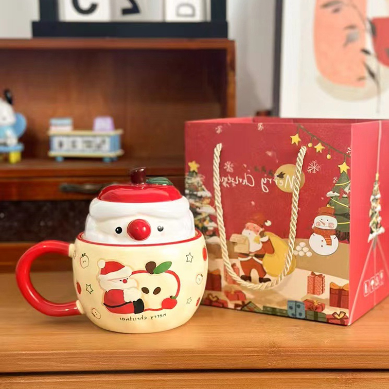 Birthday Coffee Cup Set - High-quality Ceramic Cup with a Snowman Design - Creative Ceramic Cup Gift Box Set