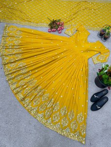 Salwar Kameez de Diseño para Mujer, Ropa de Fiesta Moderna con Bordado Completo y Lentejuelas, Talla XL, Dupatta Incluida, Totalmente Cosido - Product Image 3