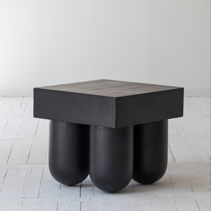 Ghế Ghế Di Động Bằng Gỗ Thông Trắng Wabi Sabi Tái Chế Bàn Cà Phê Đen Hiện Đại Bàn Cà Phê Vuông - Product Image 6