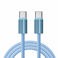 Cable de Datos USB-C con Cubierta de Aleación de Aluminio y Revestimiento de PVC Trenzado, Carga Rápida 3A, 2m, Tipo-C a Tipo-C, para Teléfono Móvil y Tableta