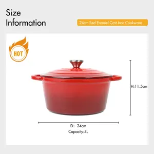 Raylon RTS Non Toxic Non Stick Enamel Cast Iron Cookware Set Enamel Yellow Coating Cast Iron Casserole For Making Bread