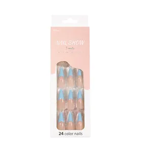 Wholesale custom private label false nails tip with glue press on nails