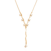 18K Vergoldete CZ-Kristall Y-Halskette für Damen Elegante Lange Quastenkette Modeschmuck Geschenk Großhandelslieferant