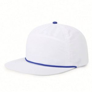 Factory Custom Rope <b>Hat</b> 5 Panel Snapback Cap <b>Flat</b> Brim Baseball Cap Custom <b>Flat</b> Snapback Cap - Product Image 2