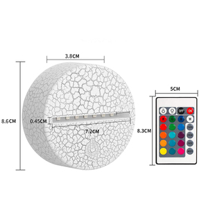 Base réglable en ABS de <span class=keywords><strong>lampe</strong></span> de nuit LED 3D 16 couleurs avec interrupteur tactile effet d'illusion 3D à changement progressif - Product Image 5