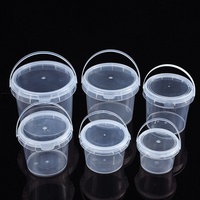 Seau en plastique cylindrique hermétique de qualité alimentaire vide pour l'emballage de confiture chaude, transparent, scellé, 500 ml avec couvercle