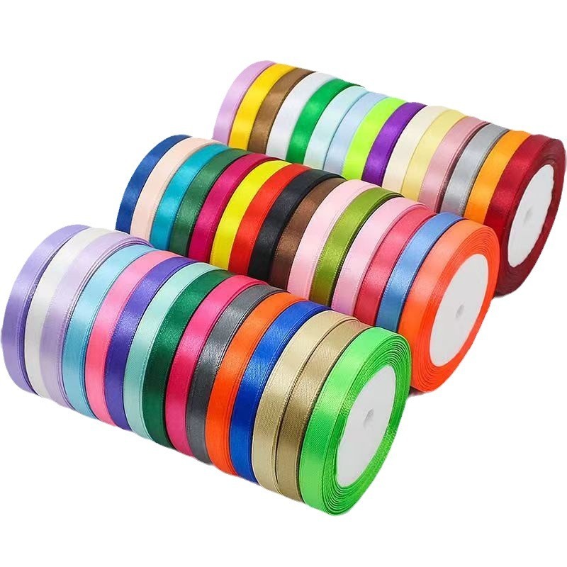 Eco-Friendly Colorful Custom Satin Ribbon 1 CM Polyester Tape 22m Digital Printing Roll for Graduation Lanyard or Gift Wrap