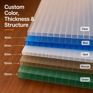 Paneles <span class=keywords><strong>de</strong></span> Techo Transparentes <span class=keywords><strong>de</strong></span> Doble Pared para Invernadero, <span class=keywords><strong>de</strong></span> 4mm, 6mm, 8mm y 10mm, Láminas <span class=keywords><strong>de</strong></span> <span class=keywords><strong>Policarbonato</strong></span> Hueco Multicapa - Product Image 2