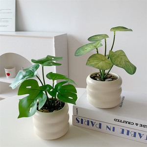 Planta Artificial de Monstera Qingyu Chronicle de 27 cm, Decoración de Escritorio de PVC Suave con Orificio de Drenaje para Oficina y Sala de Estar - Product Image 4