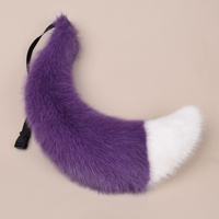 Queue de loup en peluche faite à la main de 29 pouces pour Halloween, accessoires de cosplay, oreilles et queue d'animaux en peluche, queue de renard en peluche