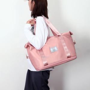 사용자 정의 여자 접이식 접이식 접이식 방수 하룻밤 여행 핸드 캐리 더블 하단 가방 더플 수하물 여행 가방 - Product Image 3
