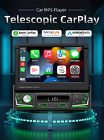 BQCC 7" 1 DIN Universel CarPlay Écran Rétractable Automatique Lecteur Multimédia Voiture BT RDS AM FM Radio MP5 Lien Miroir Caméra Arrière