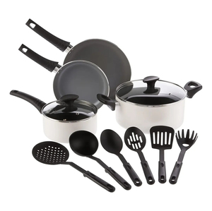 Modern Ceramic Marble Coated Pot Pan Silicone Glass Lids Bakelite Handles Non-Stick Forged Aluminum 6-Piece Oven <b>Cookware</b> <b>Set</b> - Product Image 1