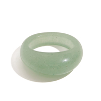Bagues en pierre naturelle J&D de style vintage pour femmes, avec cristaux blancs, aventurine verte et agate rouge