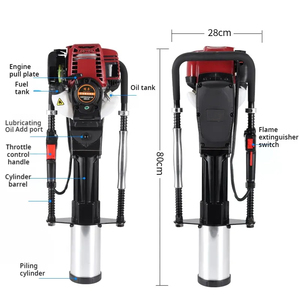 Draagbare Handgreep Benzine Benzine 4-takt Motor Hydraulische Trilstamper Piket Hek Vangrail Ponder Post Bestuurder - Product Image 5