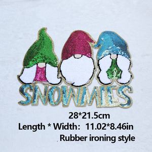 Parches de Fieltro Termoadhesivos con Lentejuelas y Bordado de PVC con Diseño Navideño de Moda Inglesa para Bolsos y Abrigos - Product Image 2