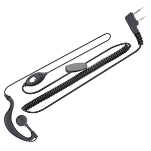 Auricular curvo con resorte en espiral universal para walkie talkie Baofeng 888S UV5R con micrófono y botón PTT para radio bidireccional - Product Image 1