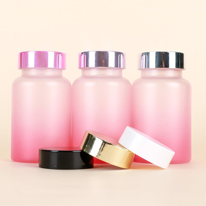 Bouteille en verre dégradé rose de 120 ml de haute qualité avec bouchon à vis coloré pour l'emballage de médicaments, de pilules et de compléments alimentaires - Product Image 2