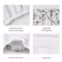 Elinfant Couche lavable réutilisable en tissu suédé réglable 3-15 kg, prête à l'emploi, moins chère, avec poche intérieure pour bébé