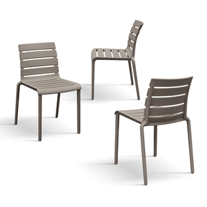 Juego de 6 sillas Brad de polipropileno gris paloma para interior, exterior y jardín - Product Image 2