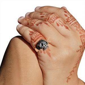 Oxidized Skull <b>Plain</b> Sterling Silver <b>Ring</b> Best Selling Wedding Party Anniversary Unisex - Product Image 1