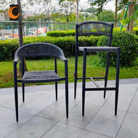 Mobilier commercial, tabouret de Bar, chaise de restaurant d'extérieur, chaise de salle à manger en métal, chaise de Restaurant en corde haute