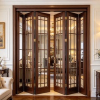 Pintu Lipat Aluminium Interior Kedap Suara, Pintu Lipat Akordeon Kaca Tempered Dalam Ruangan