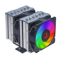 Enfriador de CPU de montaje Universal con ventiladores duales ARGB, 6 procesadores de tubos de calor, ventilador de refrigeración por aire, disipador de calor para escritorio LGA AM4 X99 115X 2066