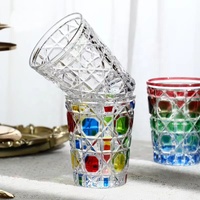Ensemble de verres à bière à eau de thé à café réutilisables coupés à la main Verre à vin élégant pour boissons pour thé et café Durable pour un usage quotidien