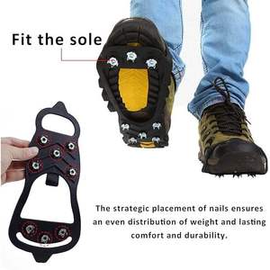 Ligero 8 dientes antideslizante Ice Claw Snow Grip Shoe Cover ZA8 accesorio de deportes de invierno de talla única para montañismo y escalada - Product Image 3