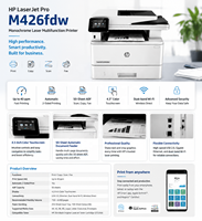 Imprimante laser monochrome sans fil HP LaserJet Pro MFP M426fdn M426fdw M426dw M402n d'occasion avec scanner, copieur et fax automatique