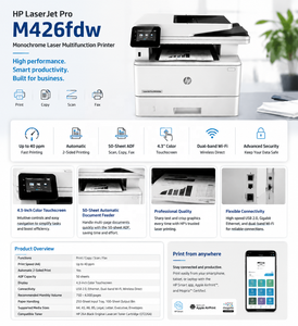 Stampante <span class=keywords><strong>Laser</strong></span> Monocromatica Wireless HP LaserJet Pro <span class=keywords><strong>MFP</strong></span> M426fdn M426fdw M426dw M402n Usata Originale con Scanner, Copiatrice, Fax e Funzione Automatica - Product Image 4