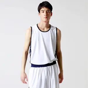 Benutzer definierte reversible schnell trocknende Polyester bedruckte Basketball Crop Top Singulett Shorts Basketball Top Wear