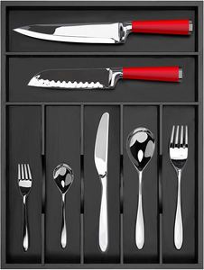 Luxury Bamboo Kitchen <b>Drawer</b> Organizer Bamboo Organizer for Silverware Flatware Kitchen Utensils and <b>Office</b> - Product Image 5