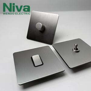 Niva retro kim loại đôi dimmers Ánh Sáng Thiết bị chuyển mạch thép không gỉ Bảng điều chỉnh tường chuyển đổi điện nhà ổ cắm - Product Image 2